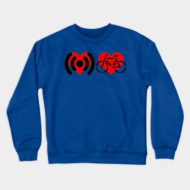 Heart Heart Sound Bike B Crewneck Sweatshirt by danlesh